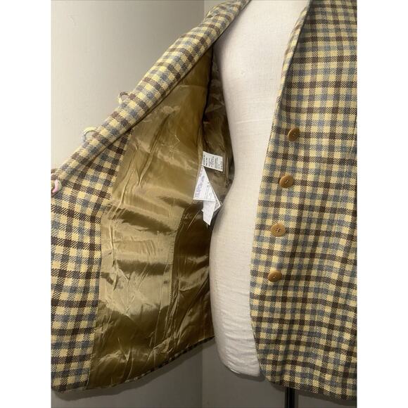 GIORGIO ARMANI Le Collezioni Houndstooth Alpaca/Wool Blend Blazer Sz US 10/EU 46 - Picture 9 of 12